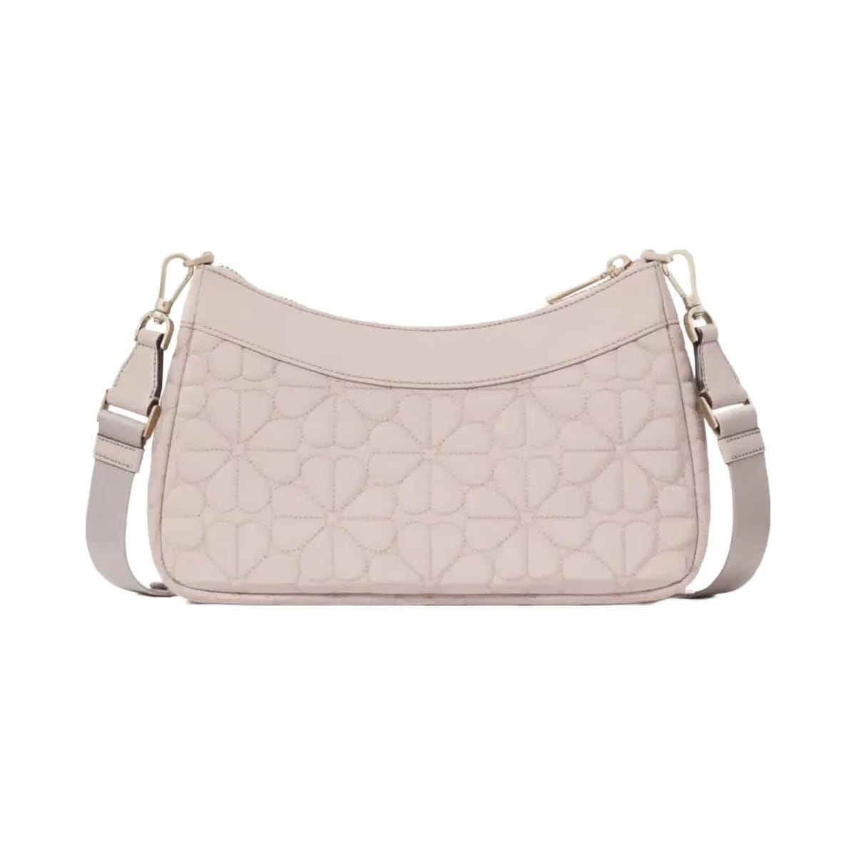 Kate Spade Flower Quilted Fabric Convertible Crossbody Cozy Grey