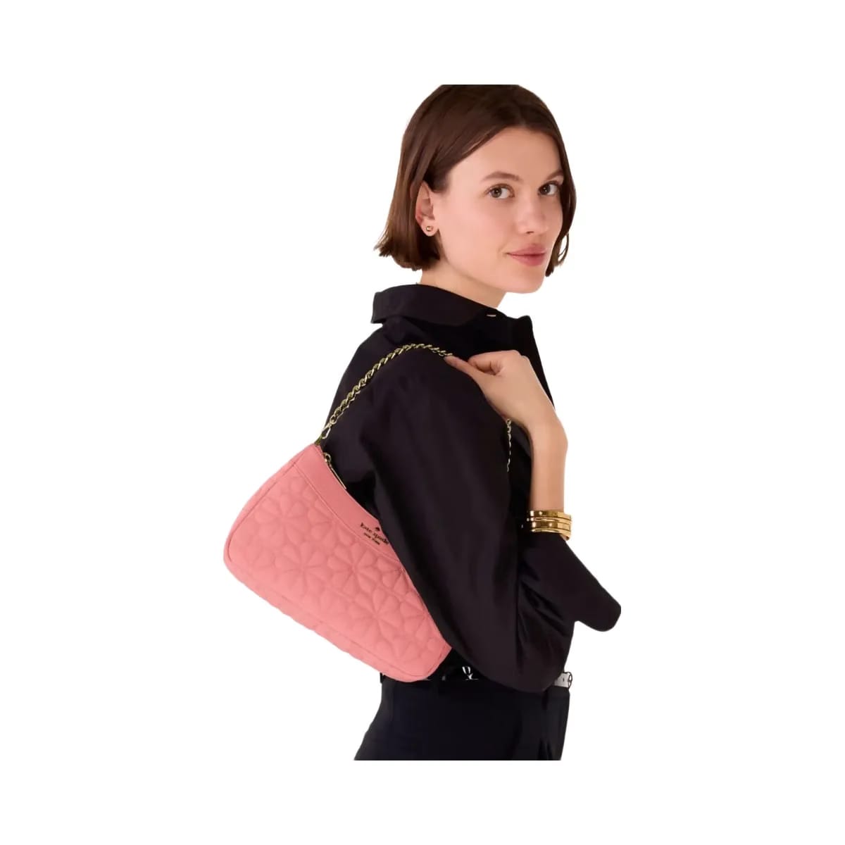 Kate Spade Flower Quilted Fabric Convertible Crossbody Terracotta Tile