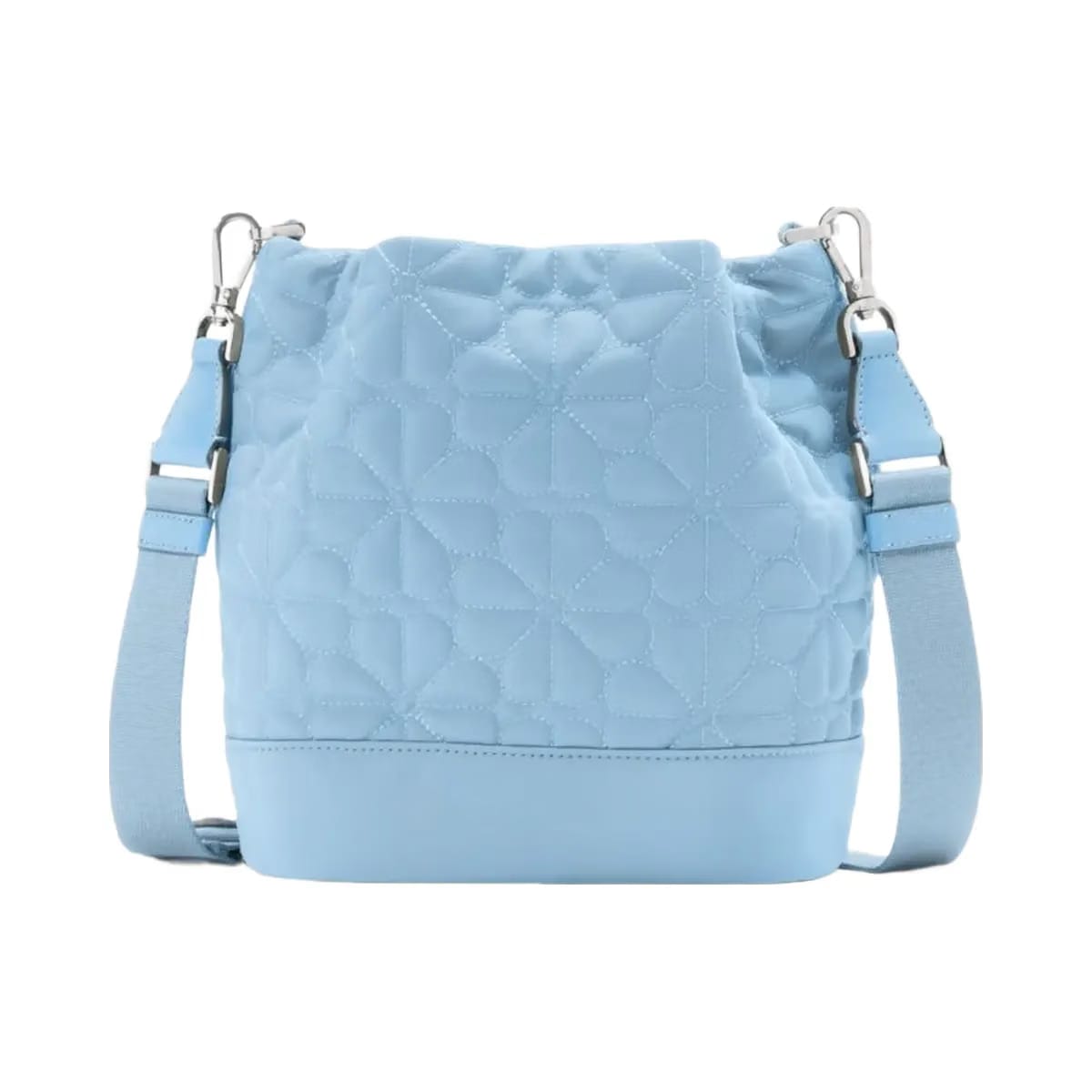 Kate Spade Flower Quilted Fabric Bucket Bag Montauk Blue