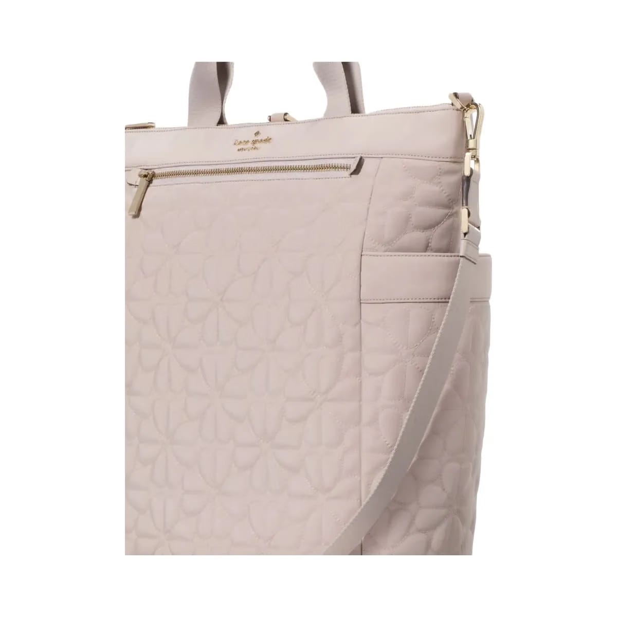 Kate Spade Flower Quilted Fabric Convertible Backpack Cozy Grey