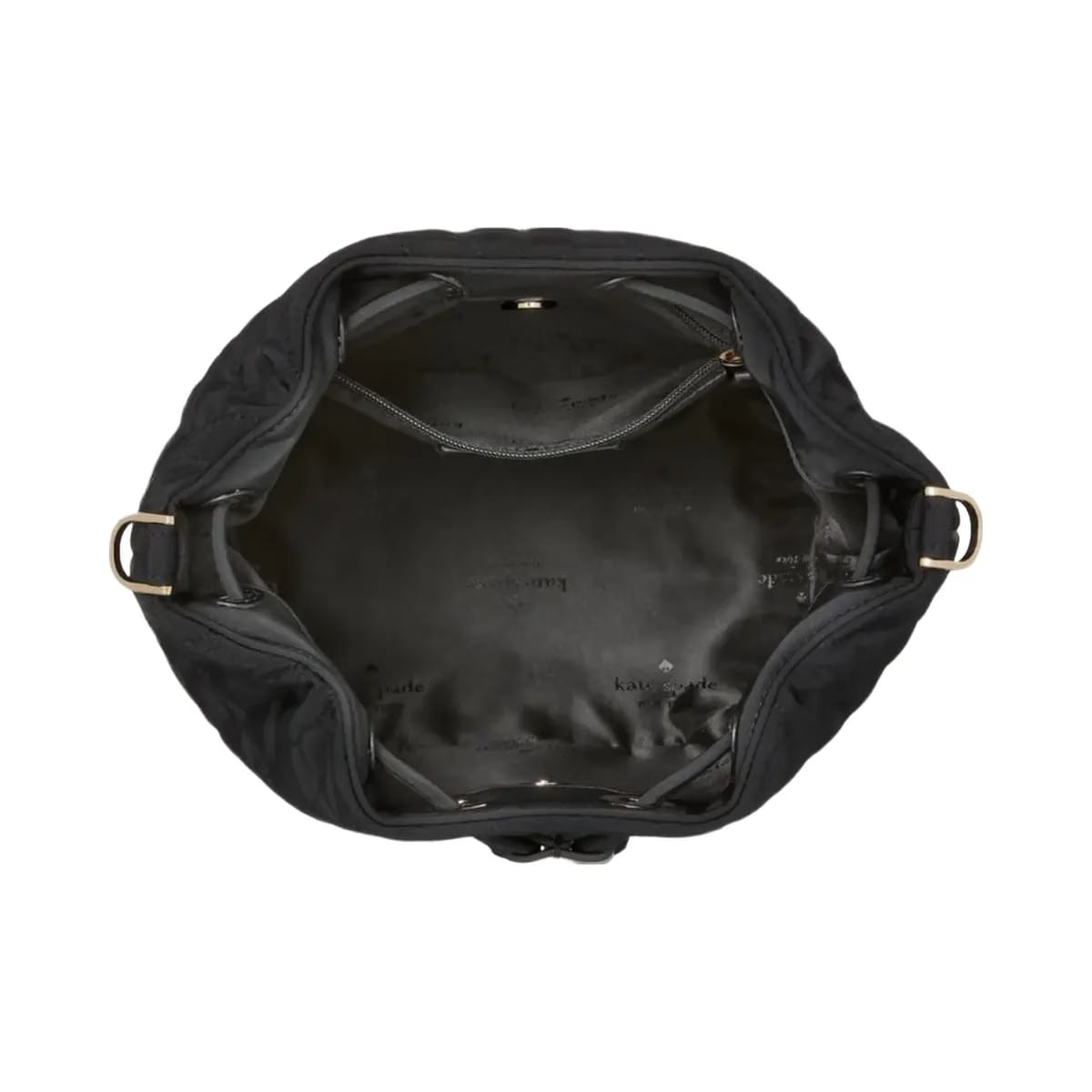 Kate Spade Flower Quilted Fabric Bucket Bag Black