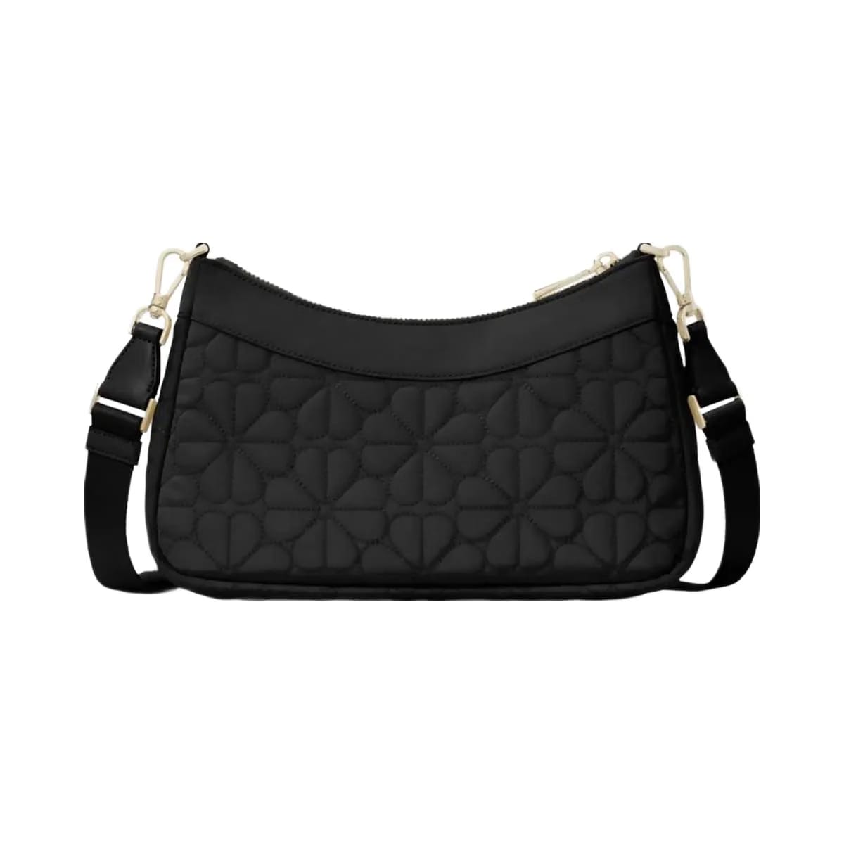 Kate Spade Flower Quilted Fabric Convertible Crossbody Black