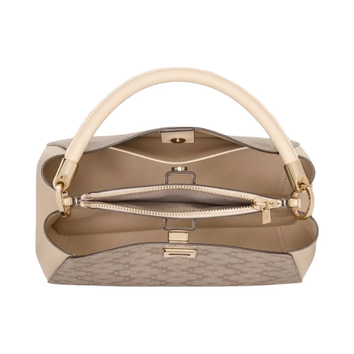 Kate Spade Flower Pvc Medium Top Handle Satchel Dark Beige Multi