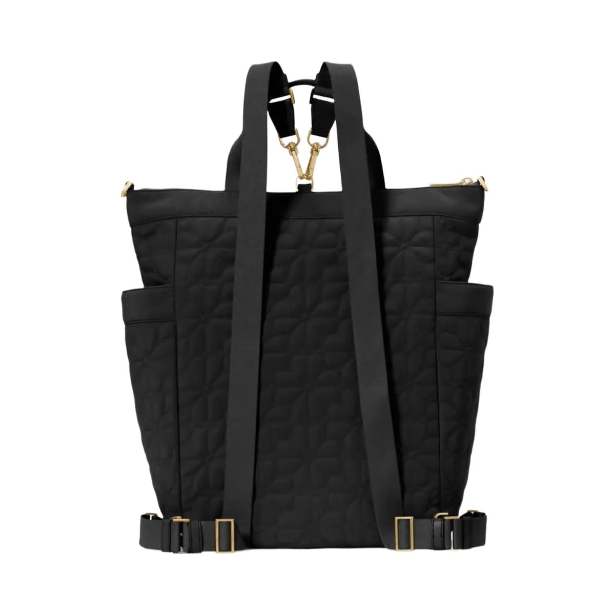 Kate Spade Flower Quilted Fabric Convertible Backpack Black