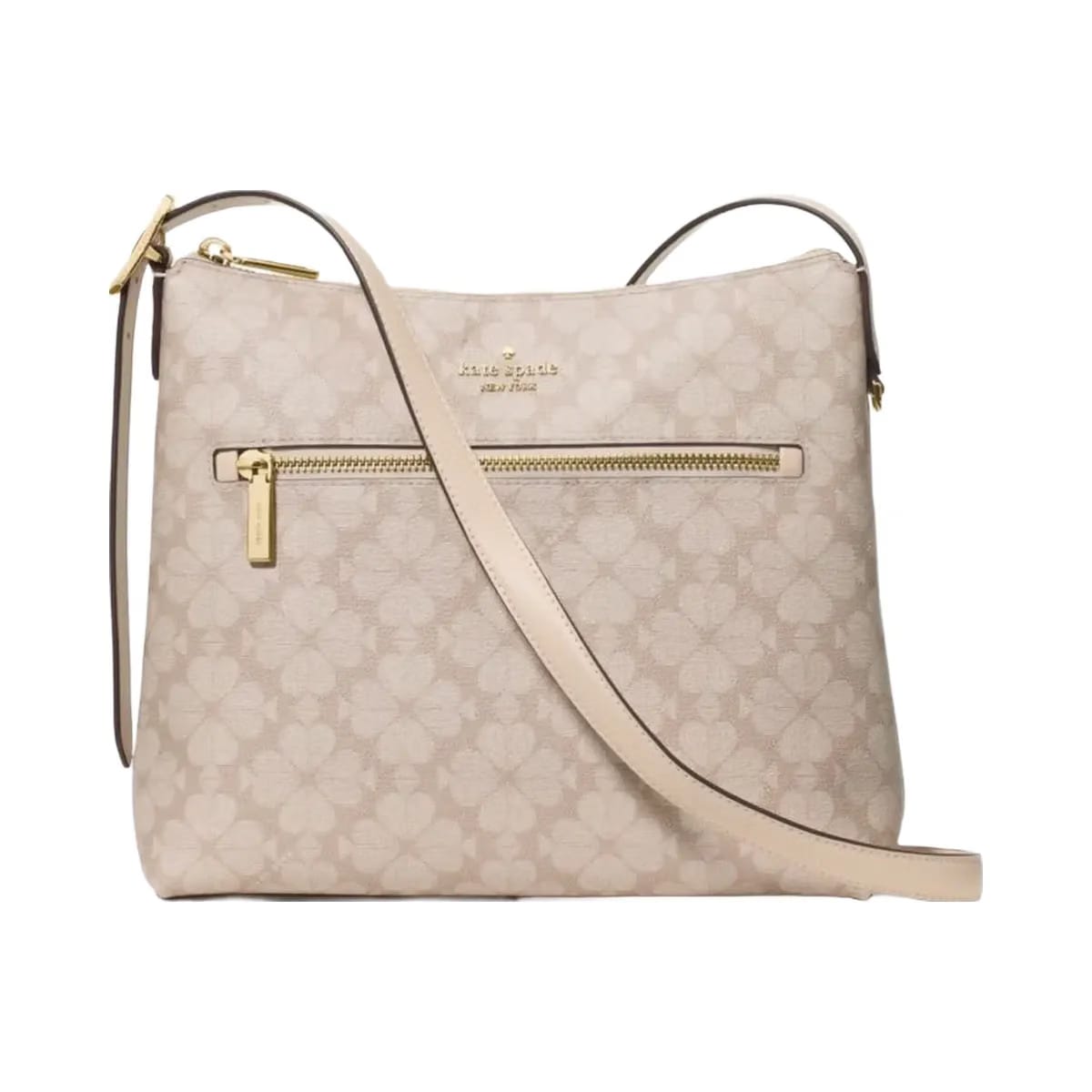 Kate Spade Flower Large Swingpack Buckle Crossbody Dark Beige Multi