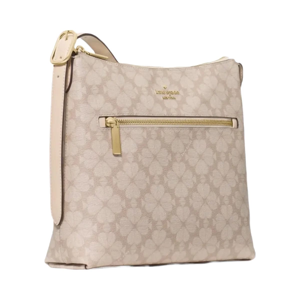 Kate Spade Flower Large Swingpack Buckle Crossbody Dark Beige Multi