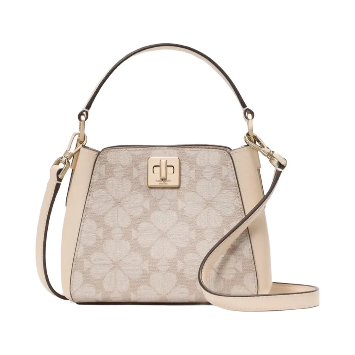 Kate Spade Flower Pvc Mini Top Handle Crossbody Dark Beige Multi