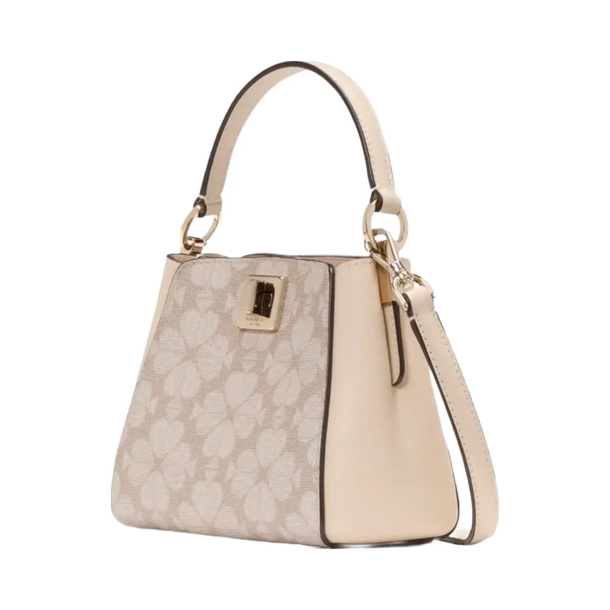 Kate Spade Flower Pvc Mini Top Handle Crossbody Dark Beige Multi