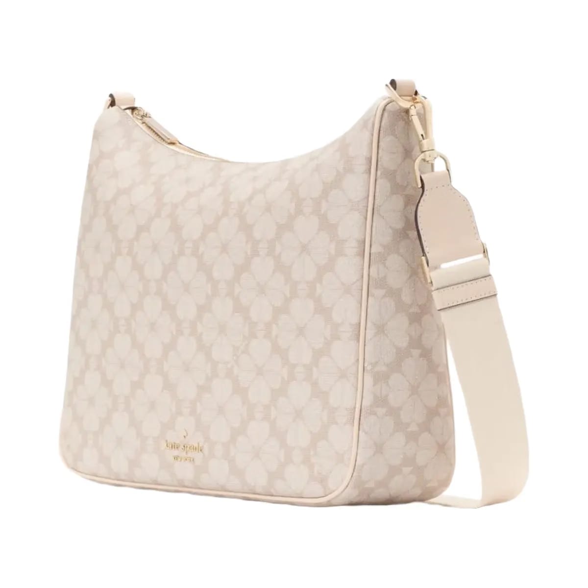 Kate Spade Flower Large Crossbody With Pouch Dark Beige Multi