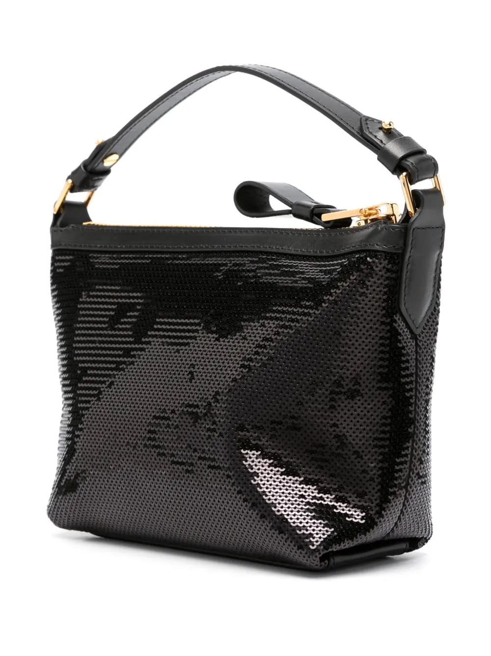 logo-plaque sequin tote bag