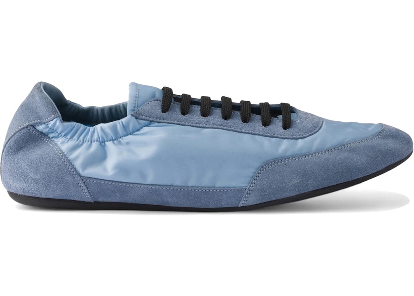 Prada Collapse Sneakers Re-Nylon Suede Elasticized Light Blue