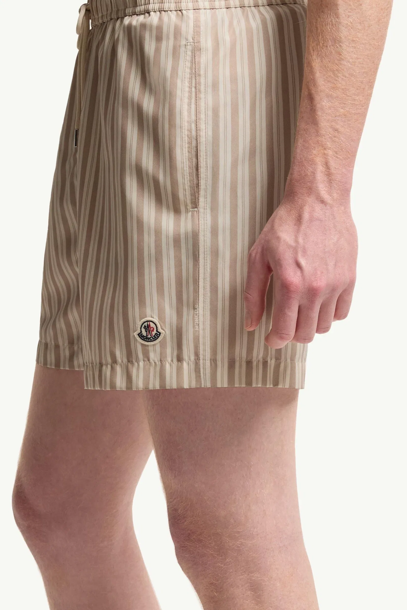 Moncler Striped Swim Shorts Light Beige Light Beige