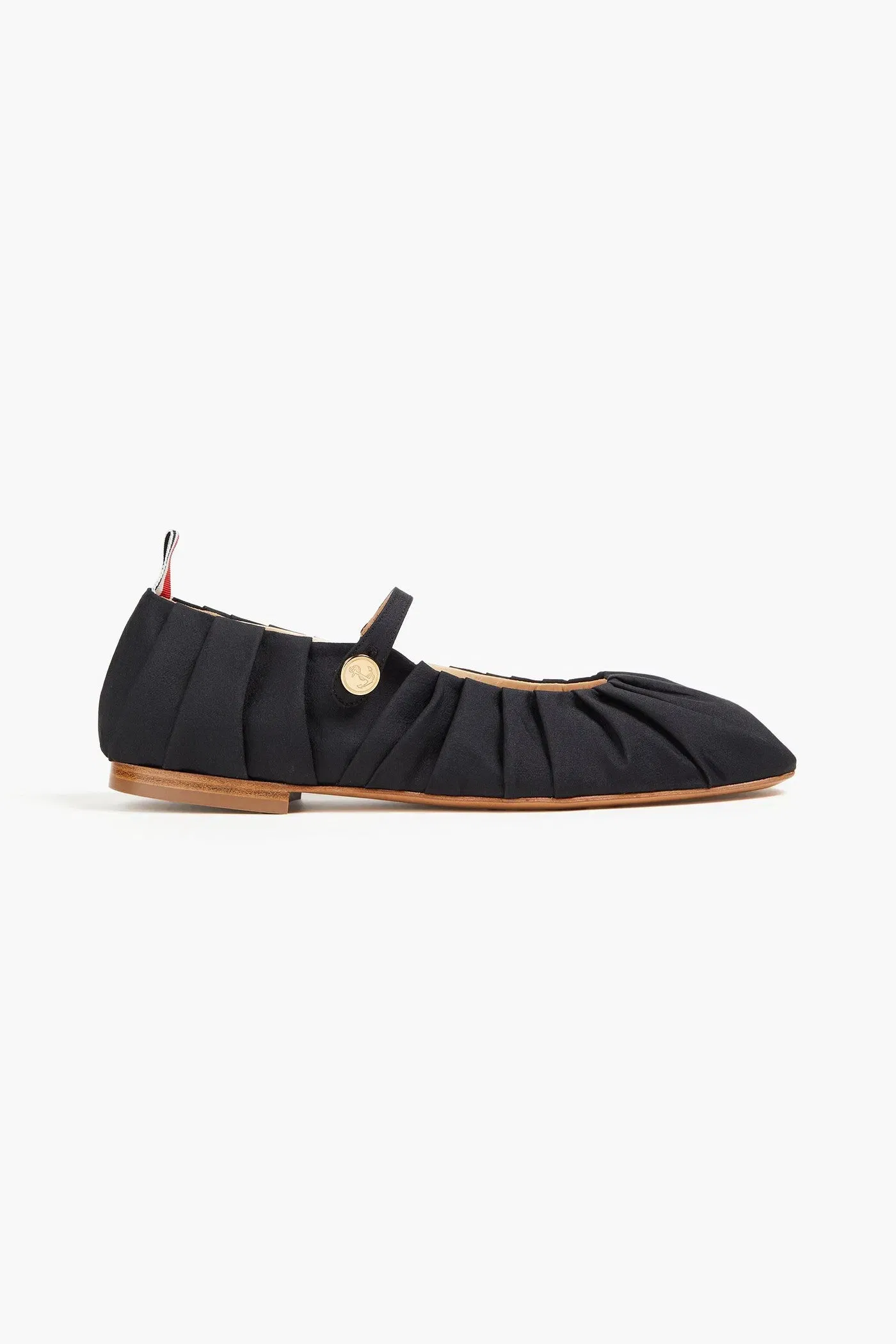 Thom Browne Thom John Ruched Satin Ballet Flats Black Women's