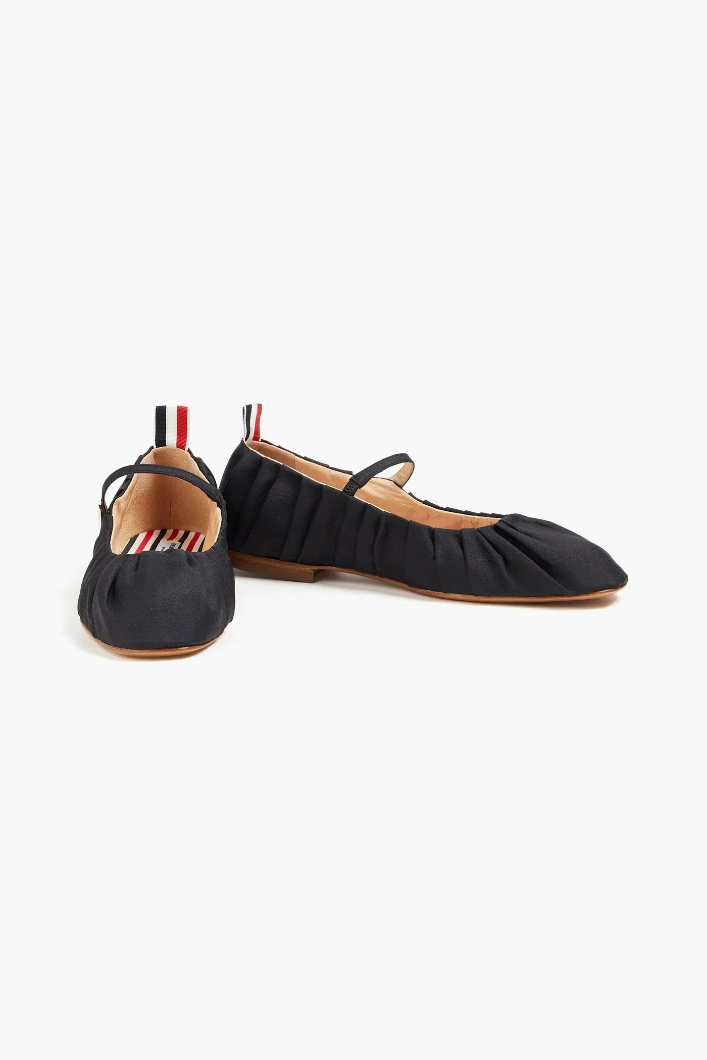 Thom Browne Thom John Ruched Satin Ballet Flats Black Women's