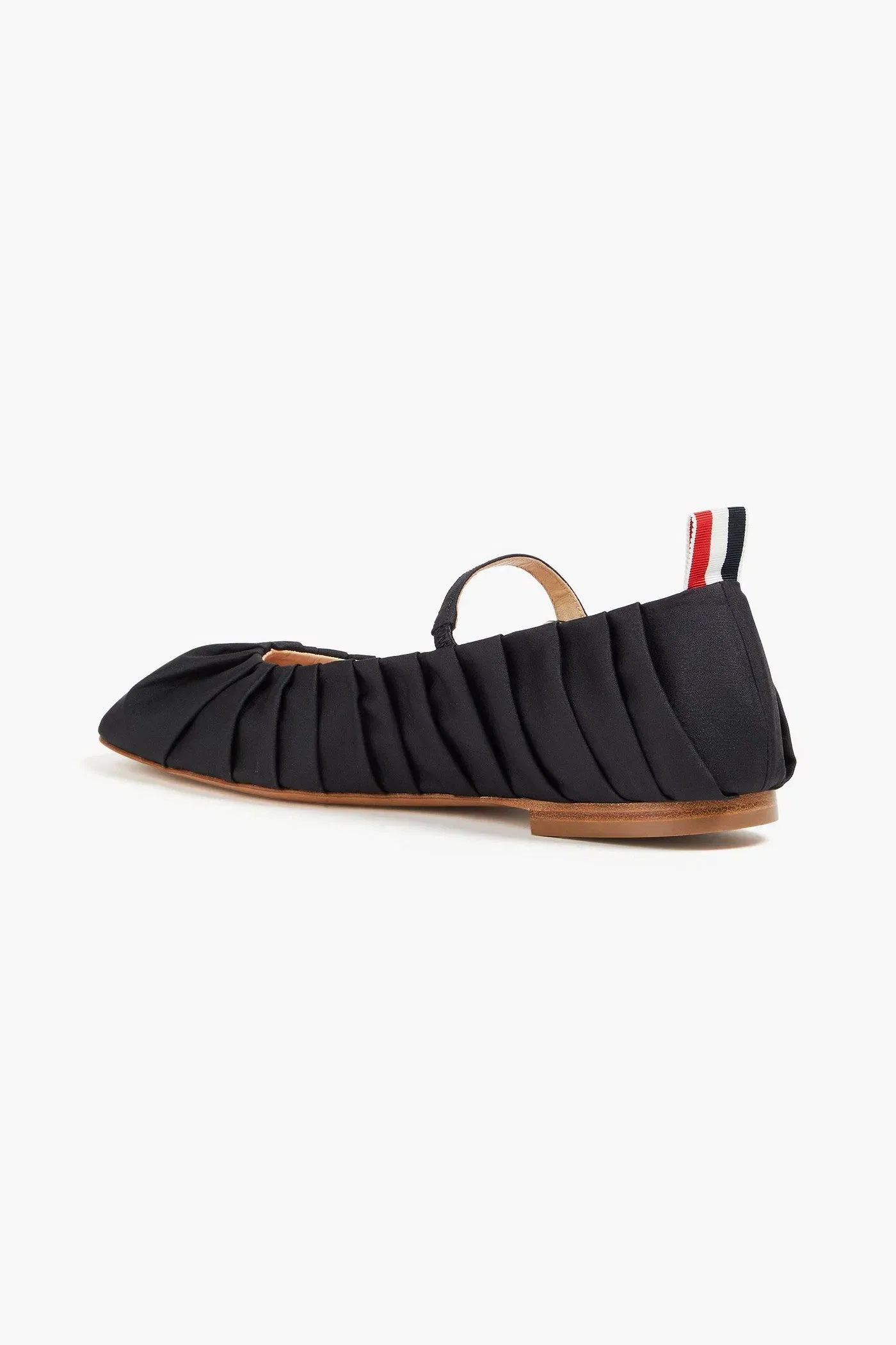 Thom Browne Thom John Ruched Satin Ballet Flats Black Women's