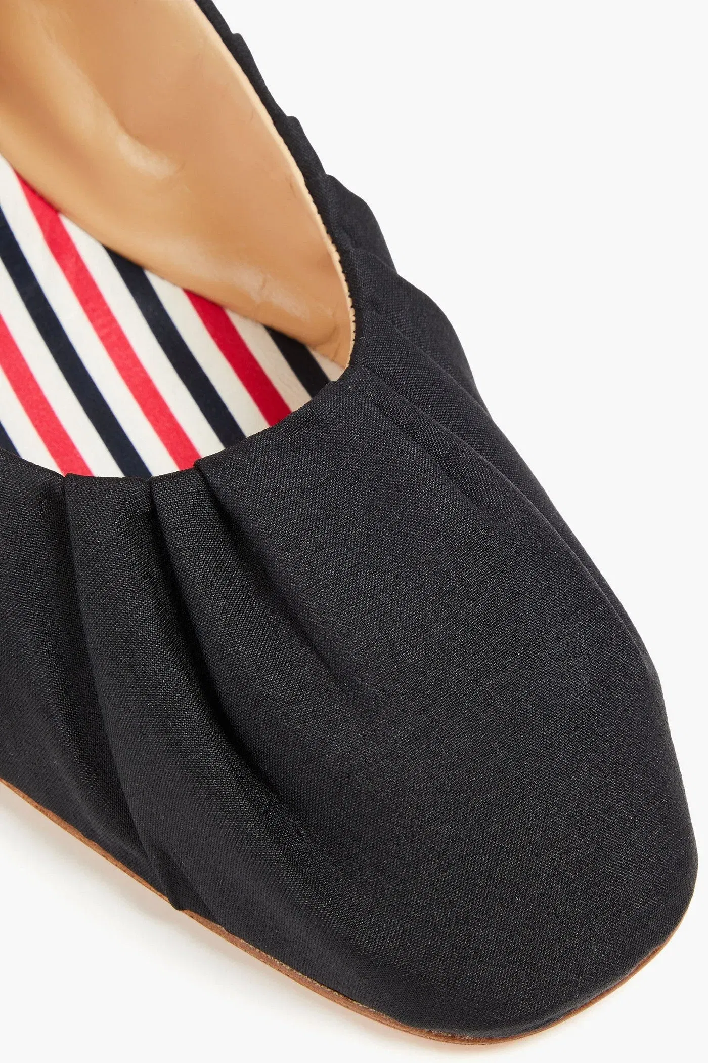 Thom Browne Thom John Ruched Satin Ballet Flats Black Women's