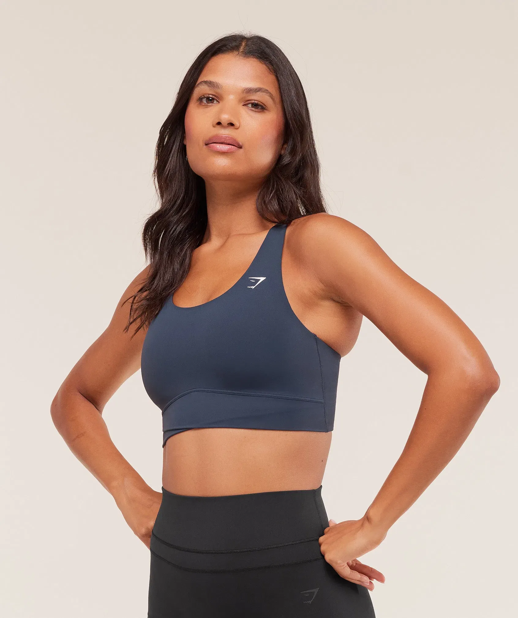 Women's Gymshark Cross Over Sports Bra Heavy Blue