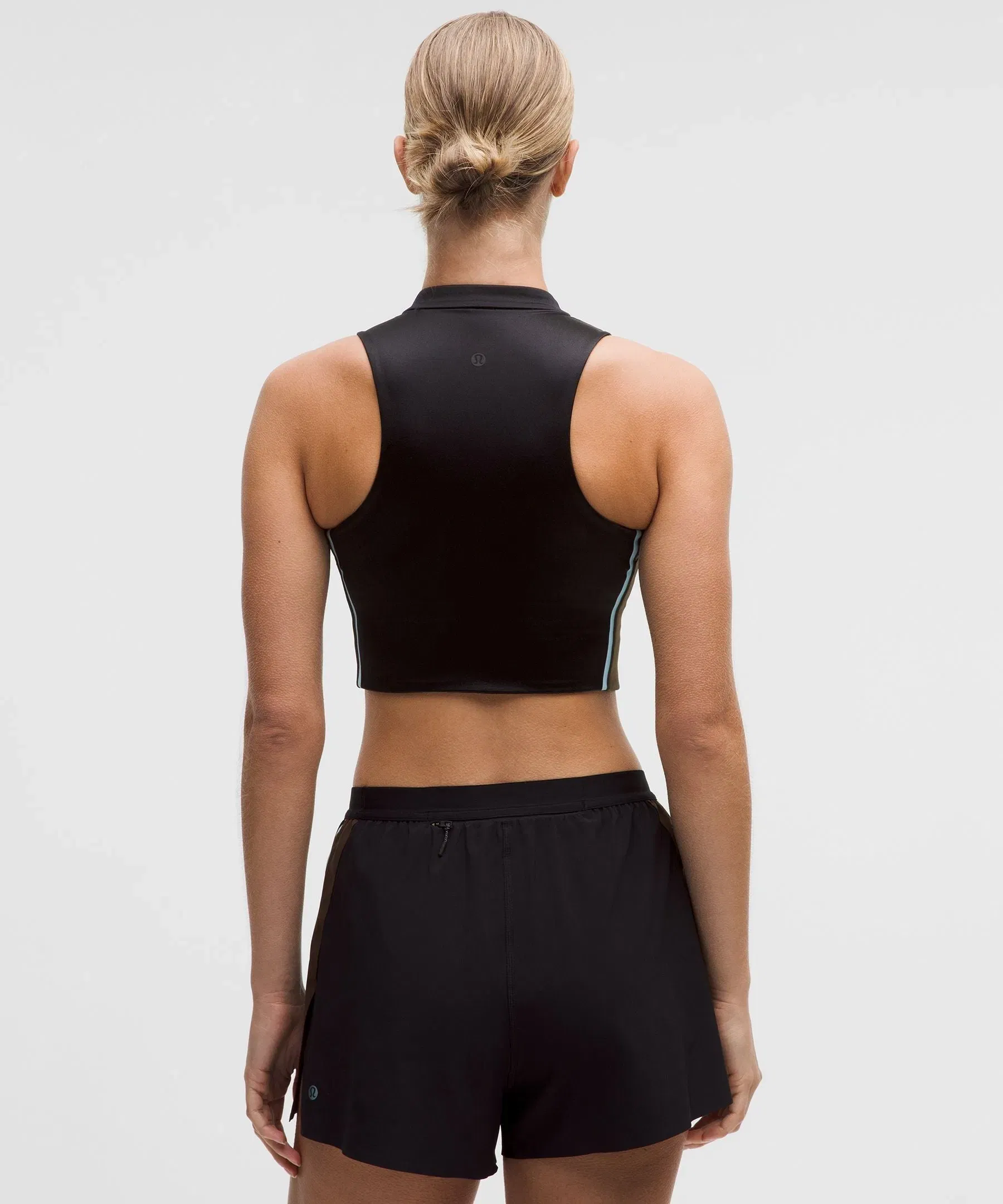 Lululemon Women's Satin Shine Full-Zip Tank Top Medium Support, B/C Cup *Stripe