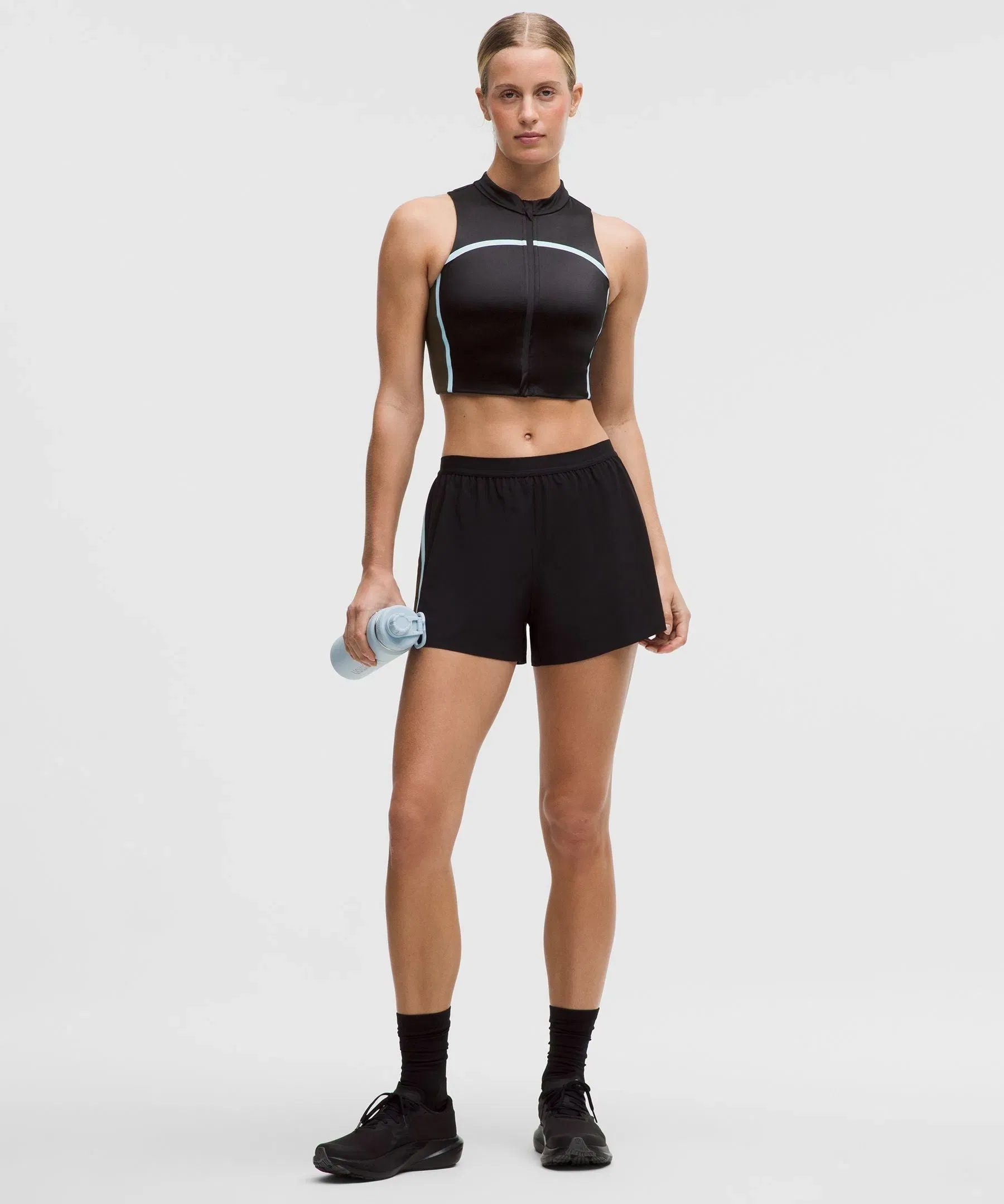 Lululemon Women's Satin Shine Full-Zip Tank Top Medium Support, B/C Cup *Stripe