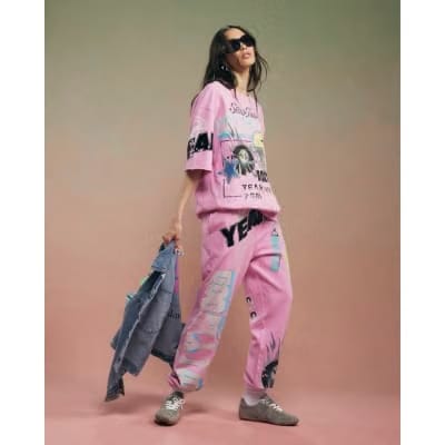 Pink Year Zero Graphic Joggers
