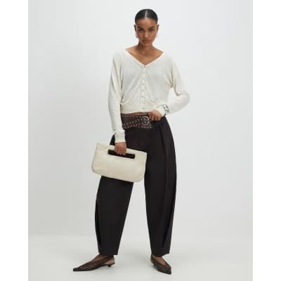 Cream V Neck Cardigan