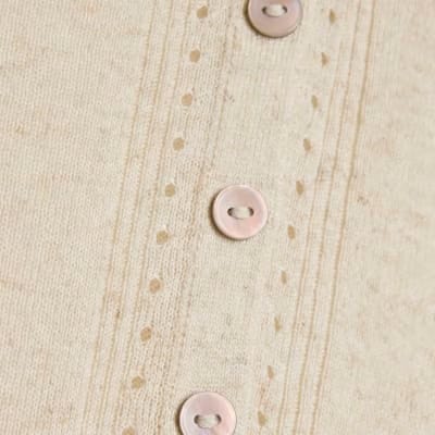 Cream V Neck Cardigan