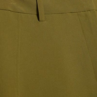 Khaki Tailored Wide Leg Trousers