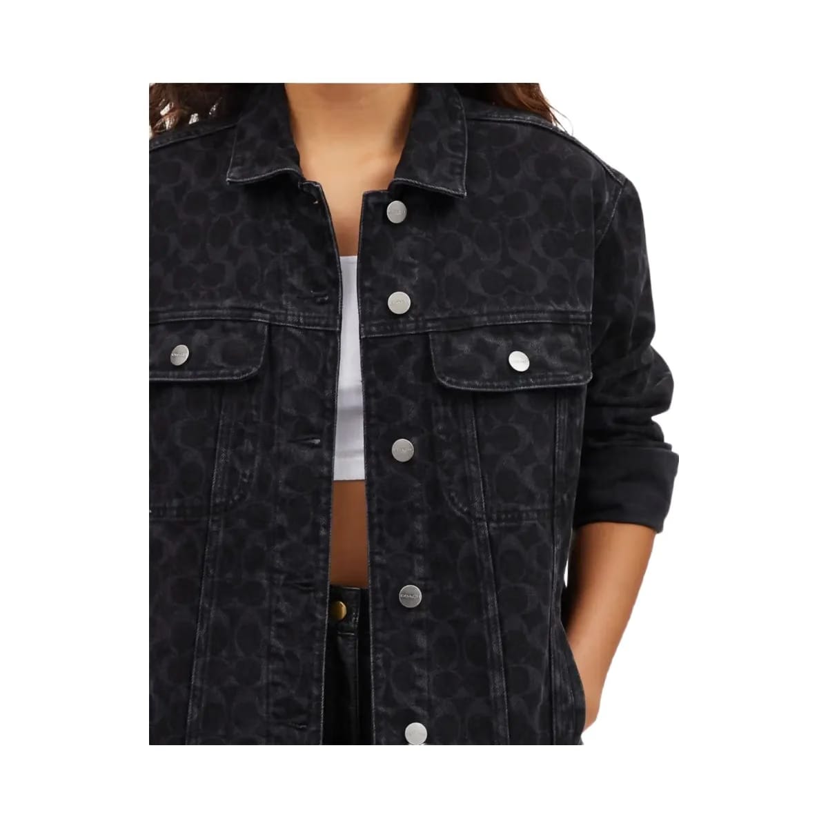 Coach Signature Denim Jacket Black