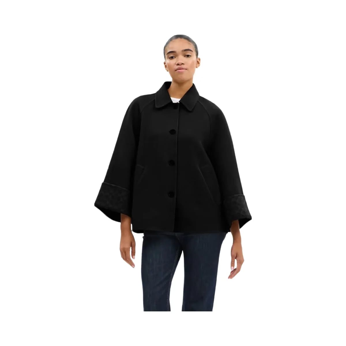 Coach Wool Swing Coat Black