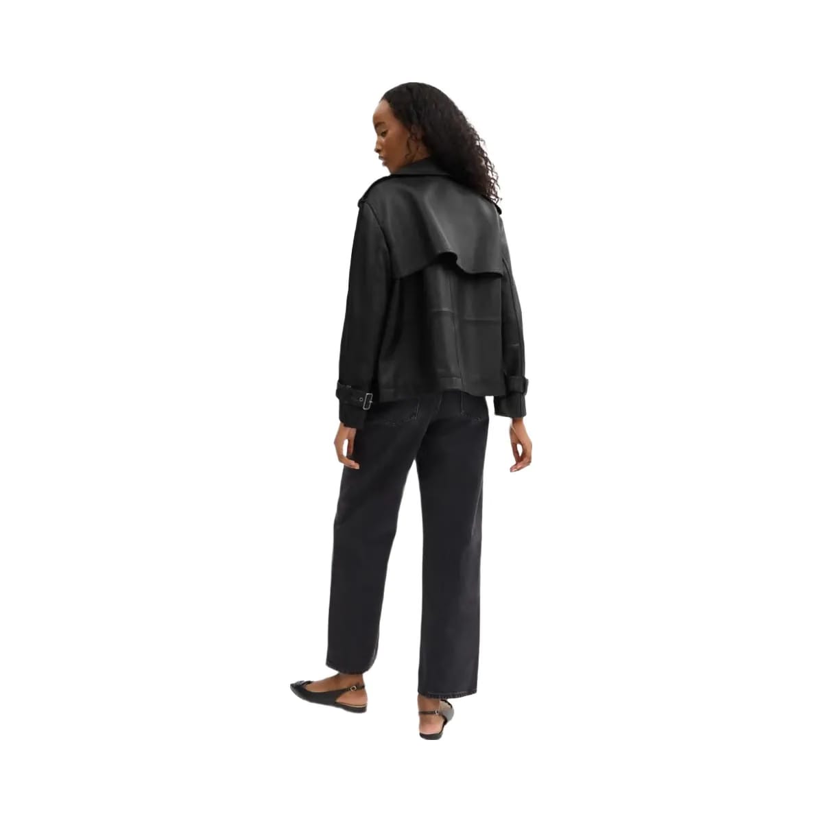 Coach Mini Leather Trench Coat Black