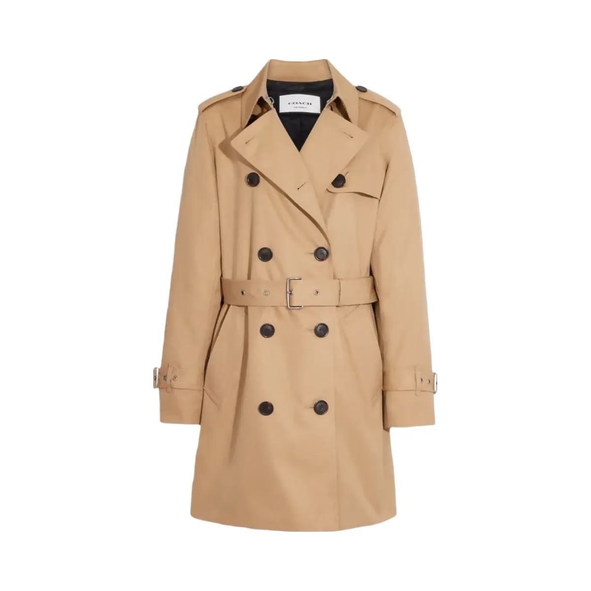 Coach Solid Mid Trench Classic Khaki