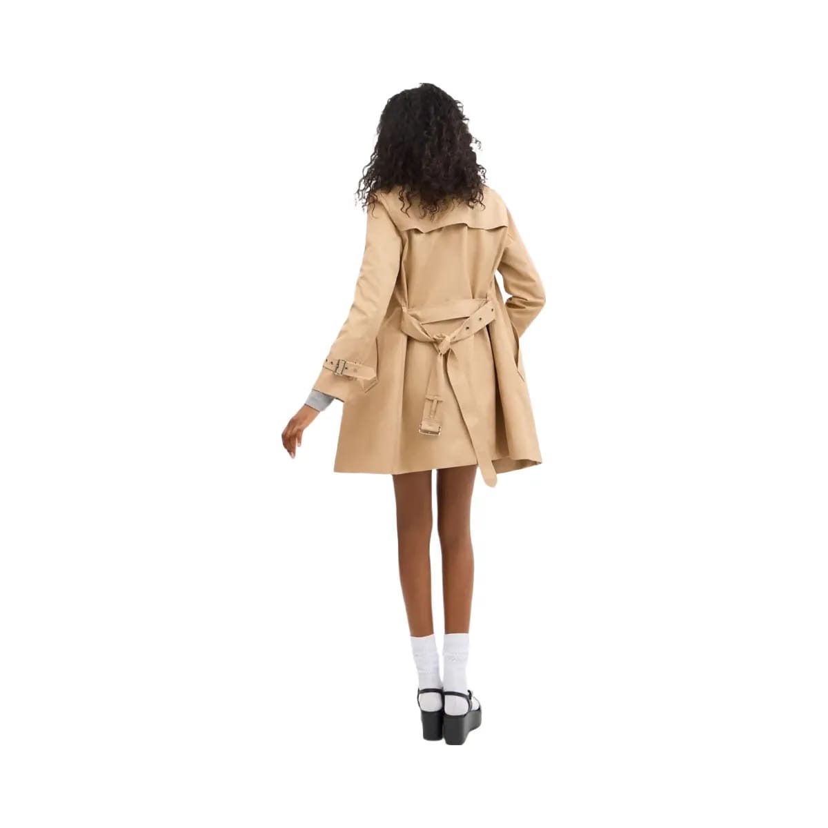 Coach Solid Mid Trench Classic Khaki