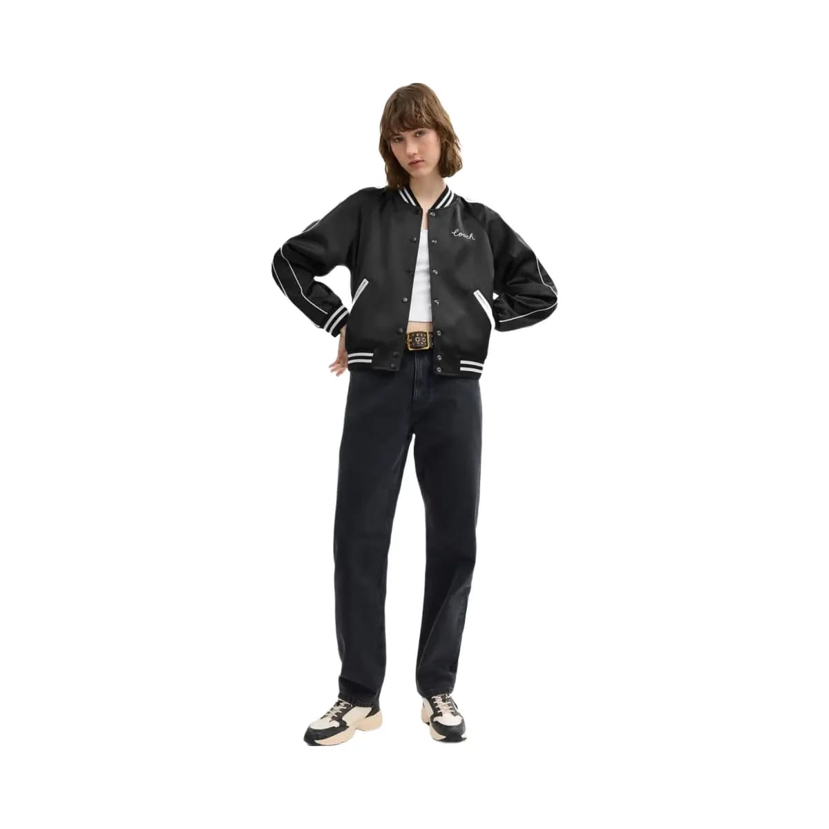 Coach Reversible Signature Souvenir Varsity Jacket Black