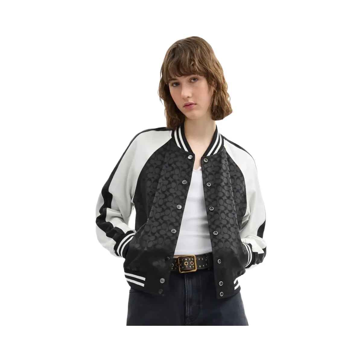 Coach Reversible Signature Souvenir Varsity Jacket Black