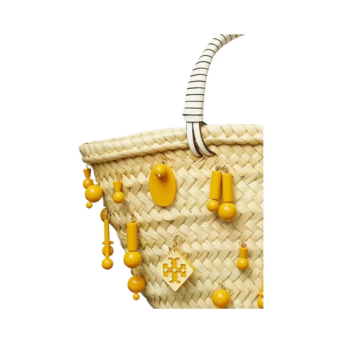 Tory Burch Small Raffia Embroidered Tote Cassia