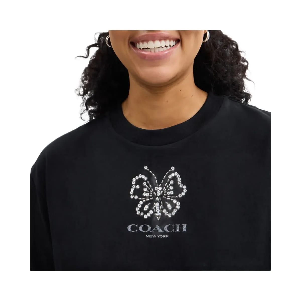 Coach Butterfly Cropped T-Shirt Black