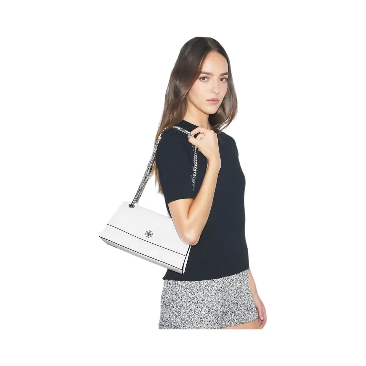 Tory Burch Kira Turnlock Shoulder Bag BIANCO