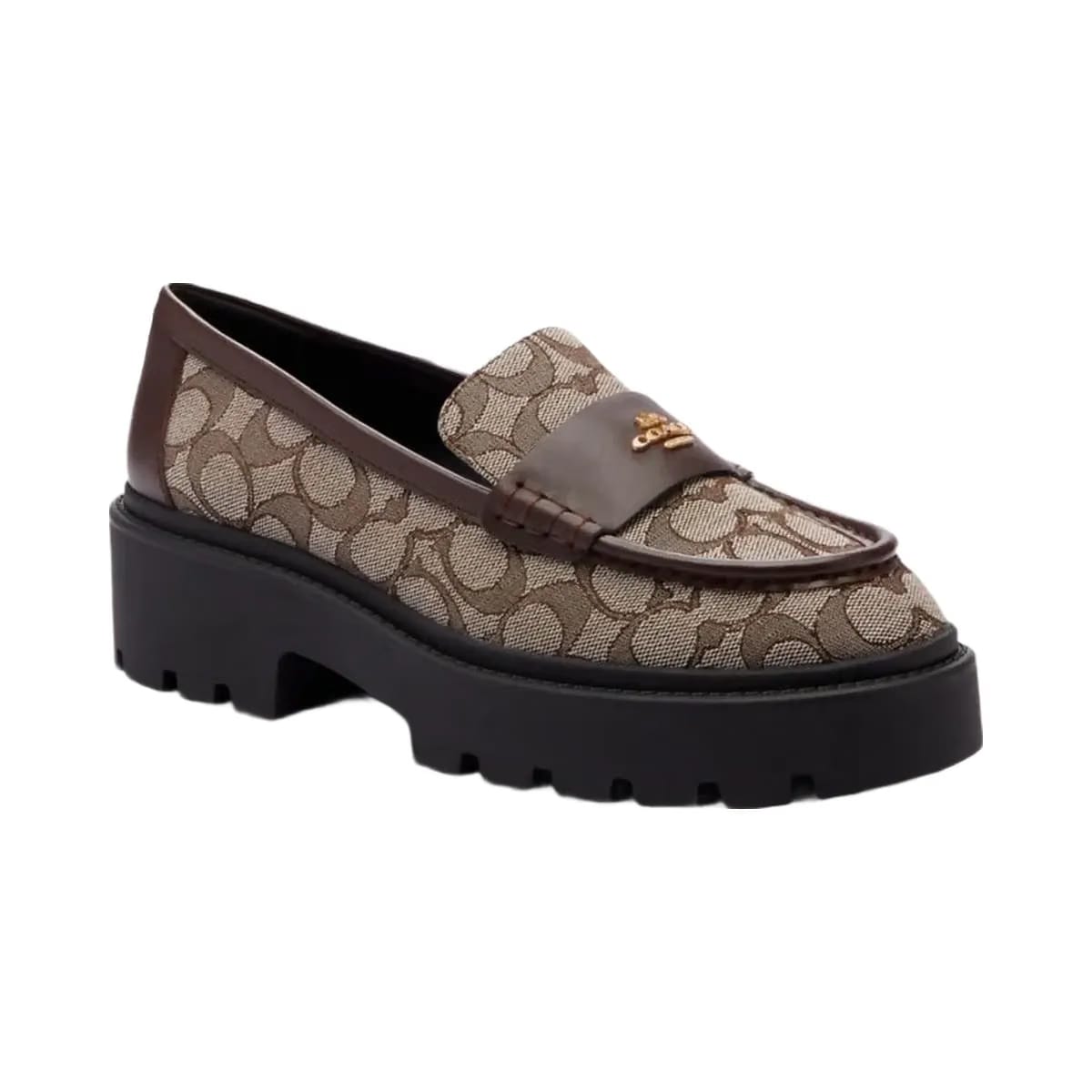 Coach Women's Lucy Loafer In Signature Jacquard Oak Maple