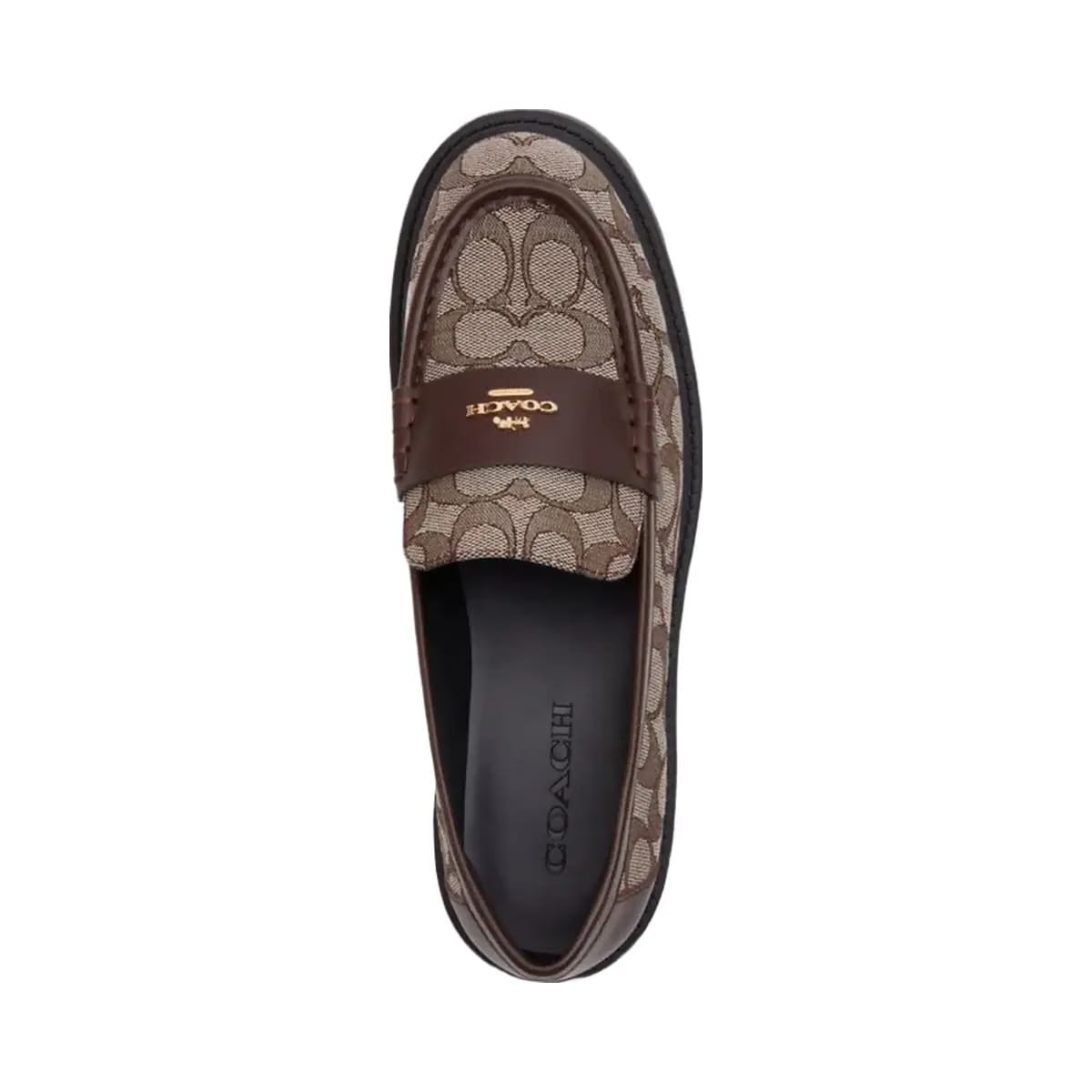 Coach Women's Lucy Loafer In Signature Jacquard Oak Maple