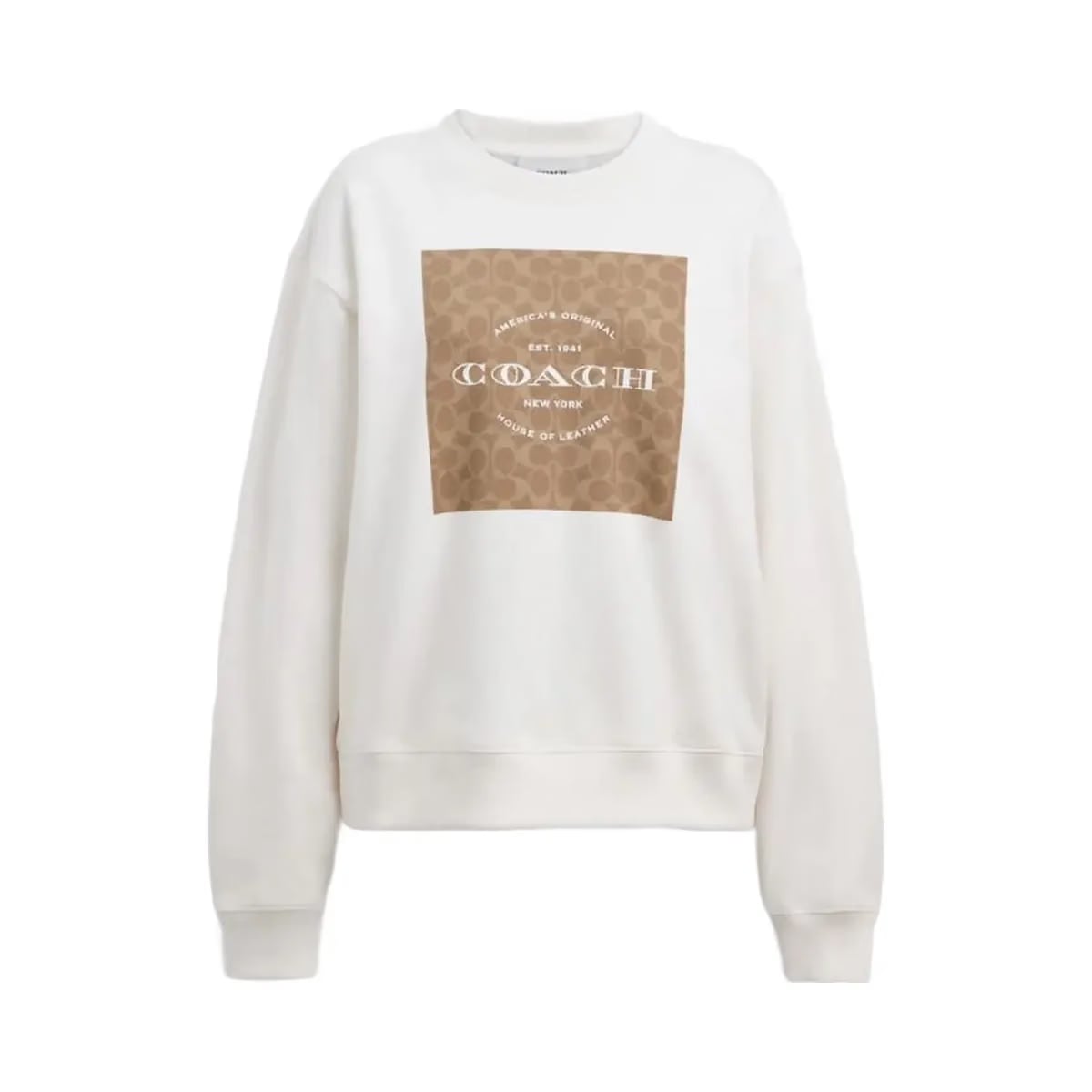 Coach Signature Square Crewneck Sweater White
