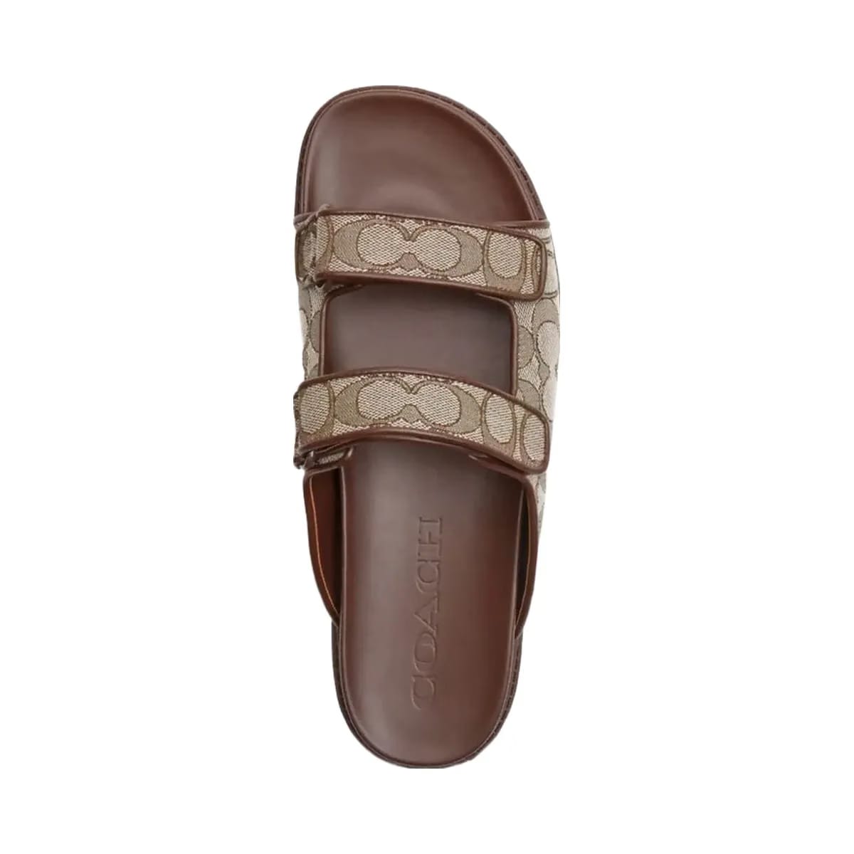 Coach Men's Double Banded Sandal In Signature Jacquard Oak Maple