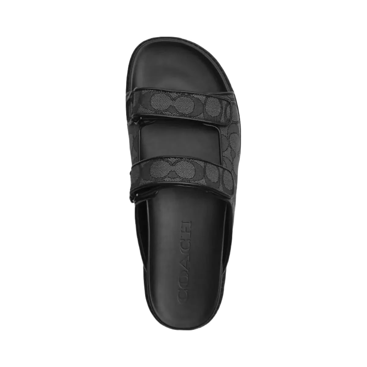 Coach Men's Double Banded Sandal In Signature Jacquard Charcoal Black