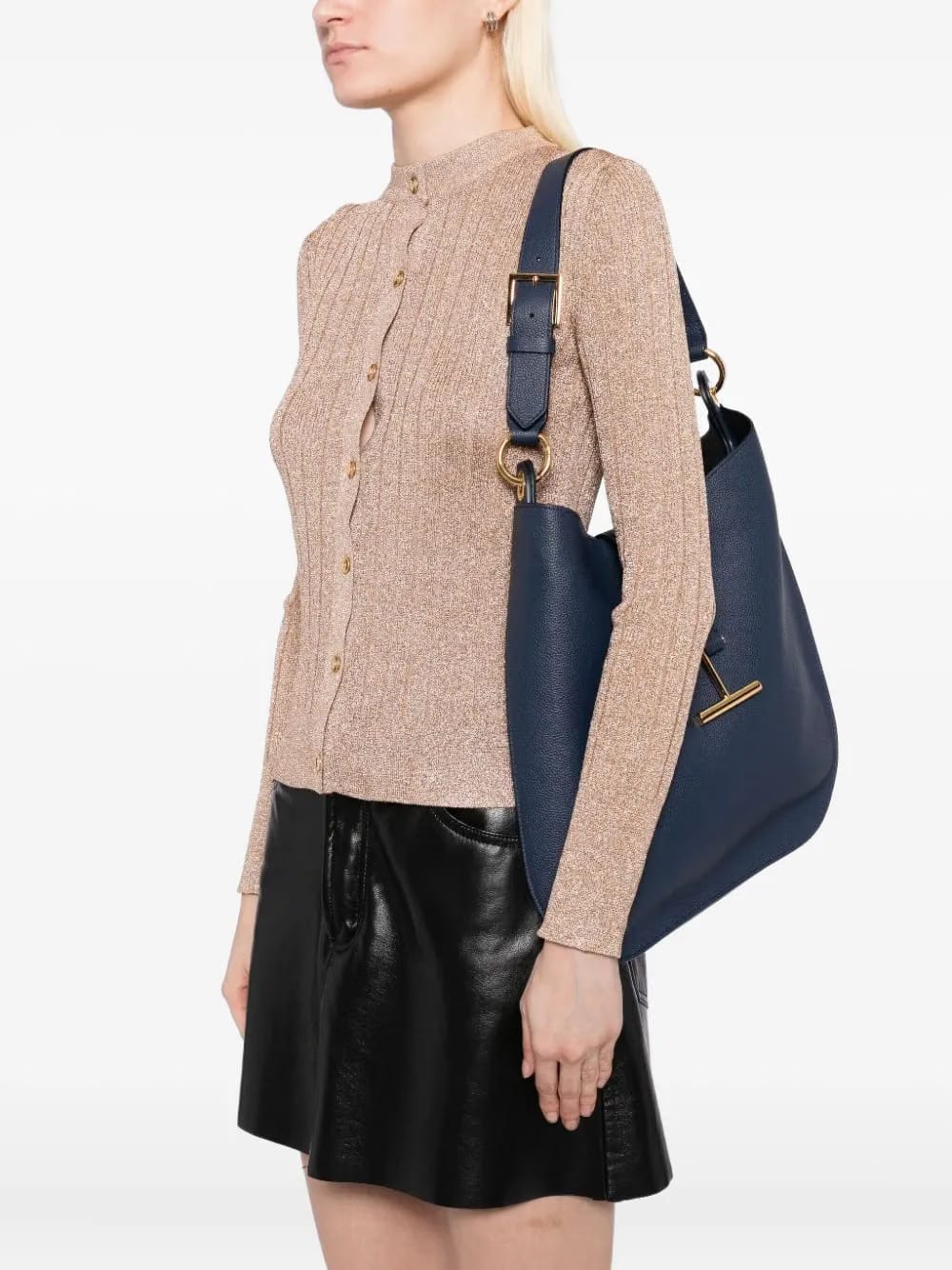 large Tara T-bar buckle shoulder bag
