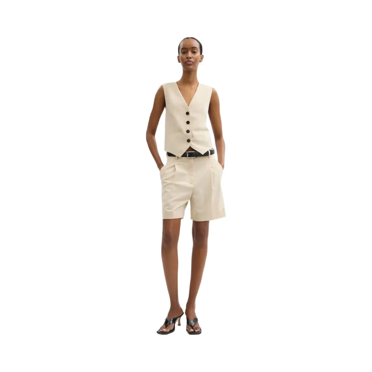Coach Tailored Vest In Recycled Polyester Sand
