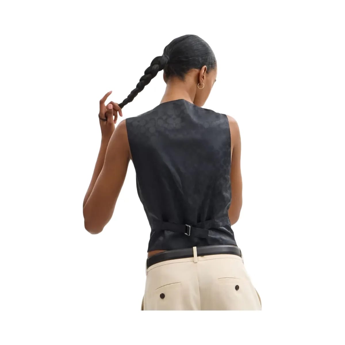 Coach Tailored Vest In Recycled Polyester Sand