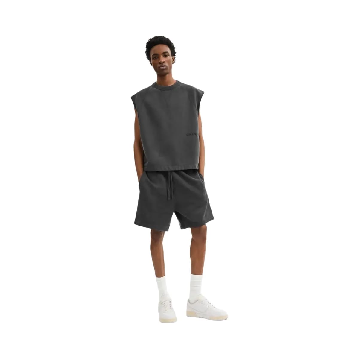 Coach Sleeveless Garment Dye Crewneck Black