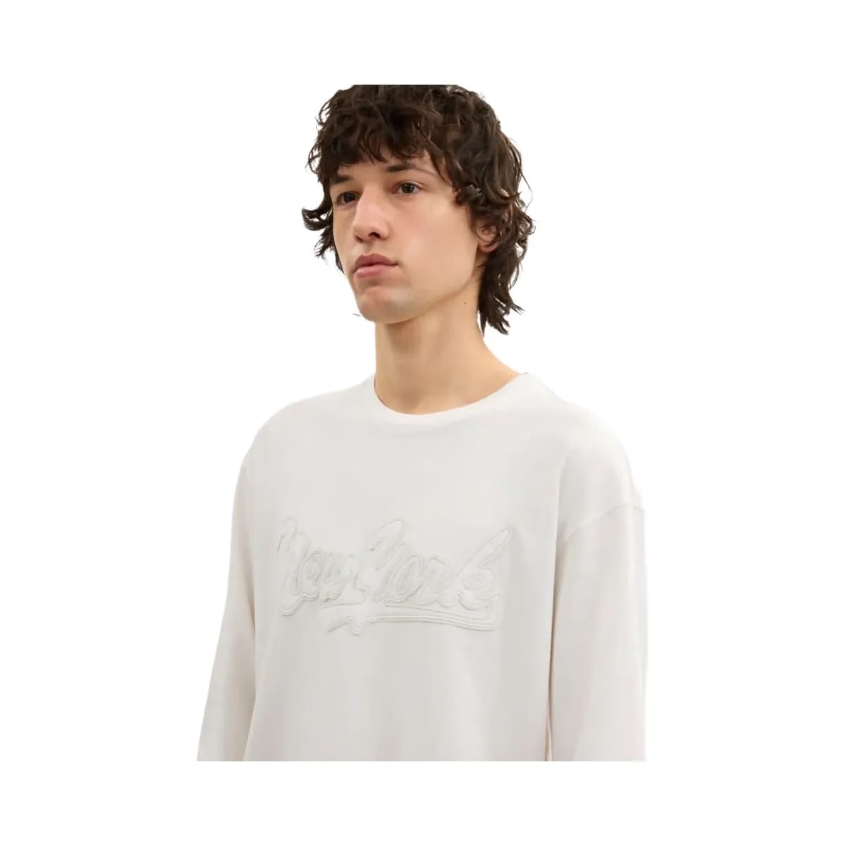 Coach New York Long Sleeve T-Shirt In Organic Cotton White