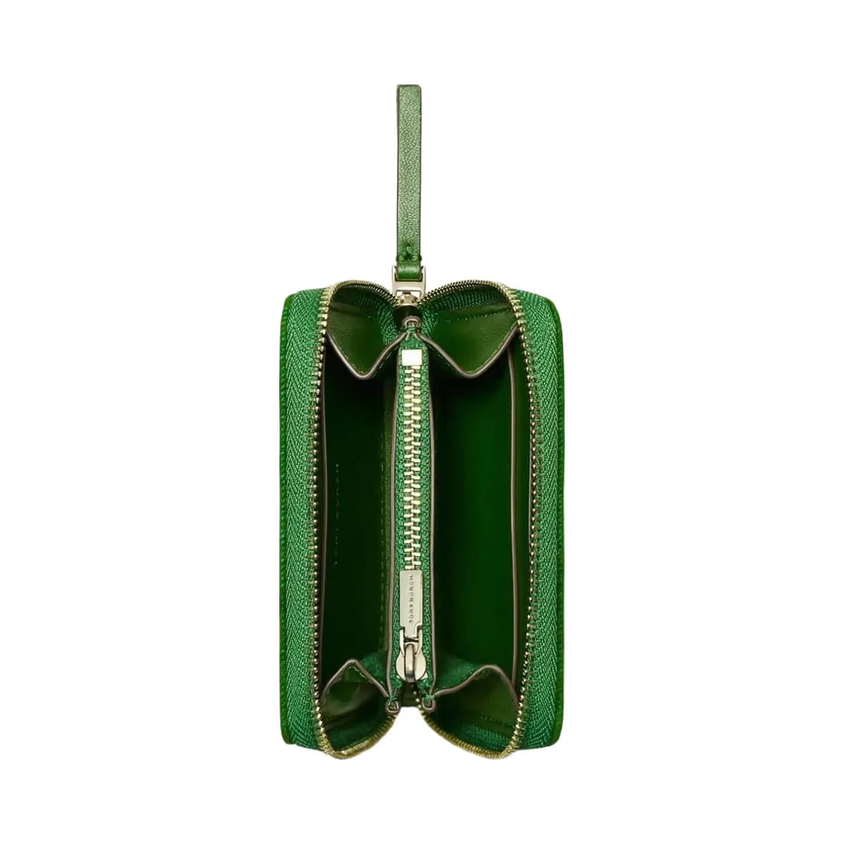 Tory Burch Small Kira Flocked Zip-Around Wallet Emerald