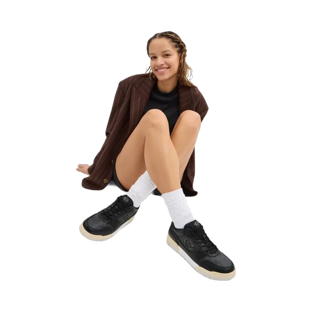 Coach Soho Sneaker In Signature Canvas Charcoal Black