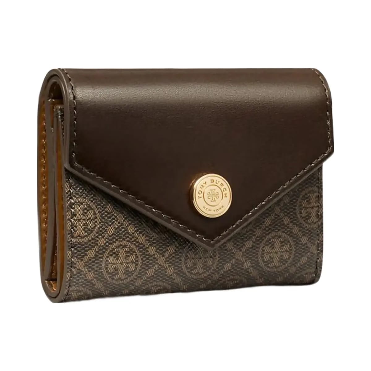 Tory Burch T Monogram Coated Canvas Small Envelope Wallet French Press